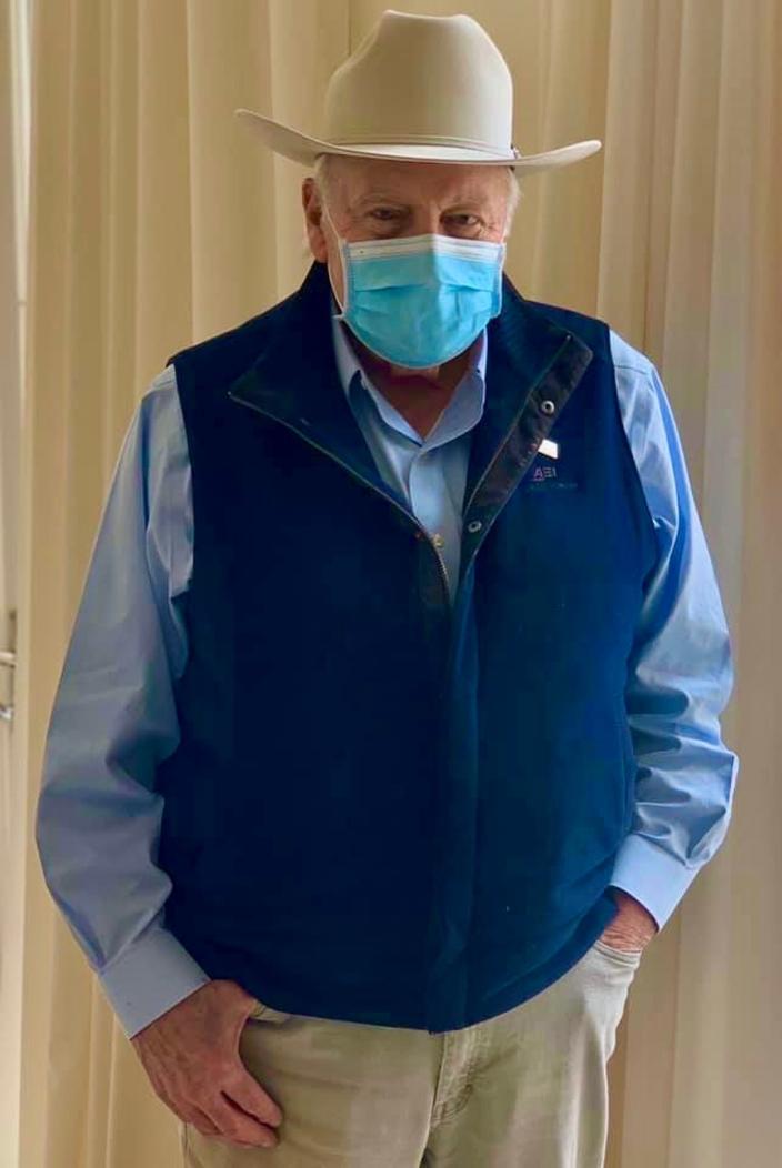 Who is that masked man? Former President Dick Cheney, whom his daughter praised for taking precautions to protect himself from Covid. Photo courtesy Liz Cheney public Facebook page