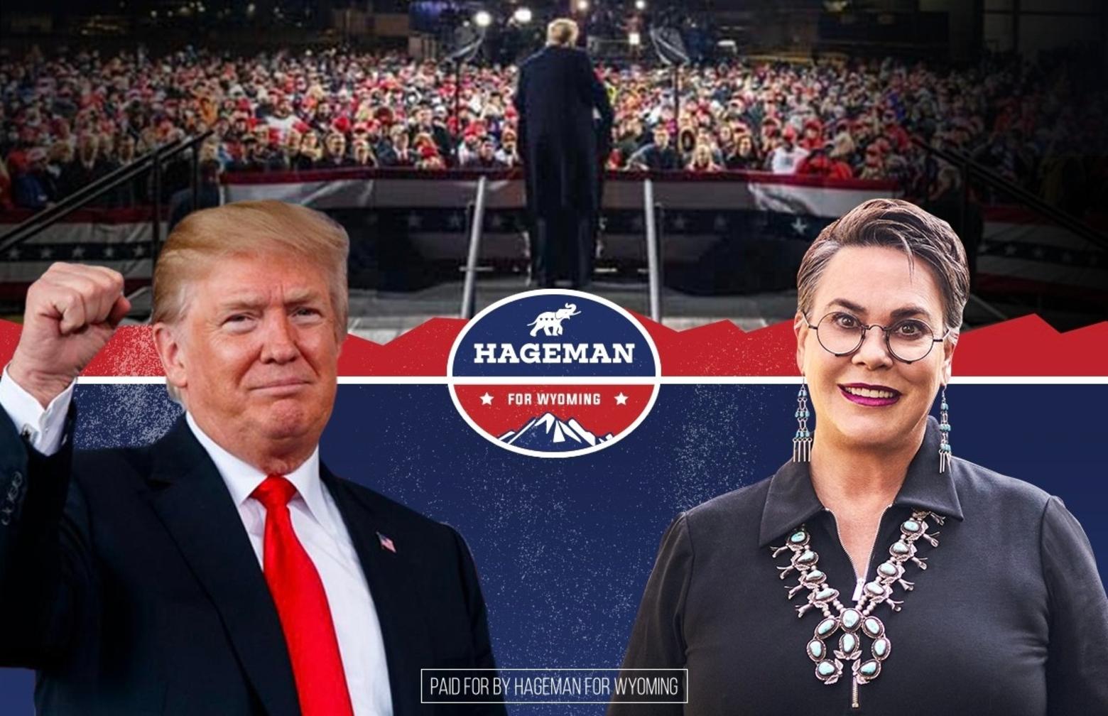 Former President Donald Trump and Harriet Hageman