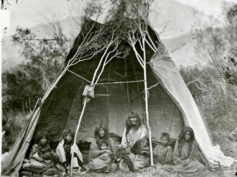 A family of Sheepeaters (Tukudika) photographed west of Yellowstone in 1871
