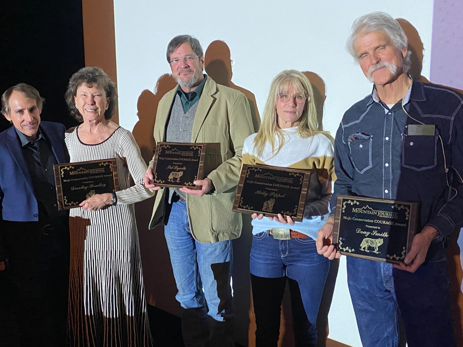 L-R: MoJo Courage Award-winners Dorothy Bradley, Pat Byorth, Holly Pippel and Doug Smith. Photo by Joseph T. O'Connor