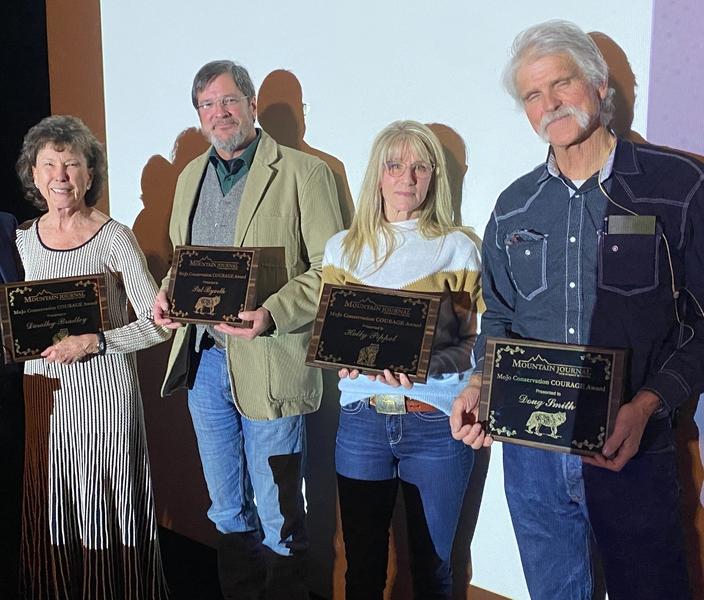 L-R: MoJo Courage Award-winners Dorothy Bradley, Pat Byorth, Holly Pippel and Doug Smith. Photo by Joseph T. O'Connor