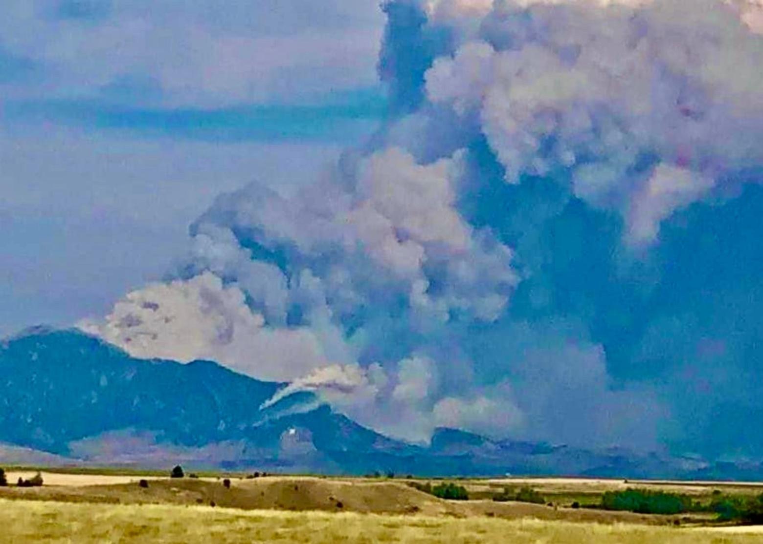 Can't happen here? Over Labor Day weekend 2020, the Bridger Foothills Fire started on the edge of Bozeman, swept up and over the crest of the Bridger Mountains then descended on the other side, destroying 68 structures, including 30 homes in a WUI area of Bridger Canyon. Photo courtesy Rob Sisson
