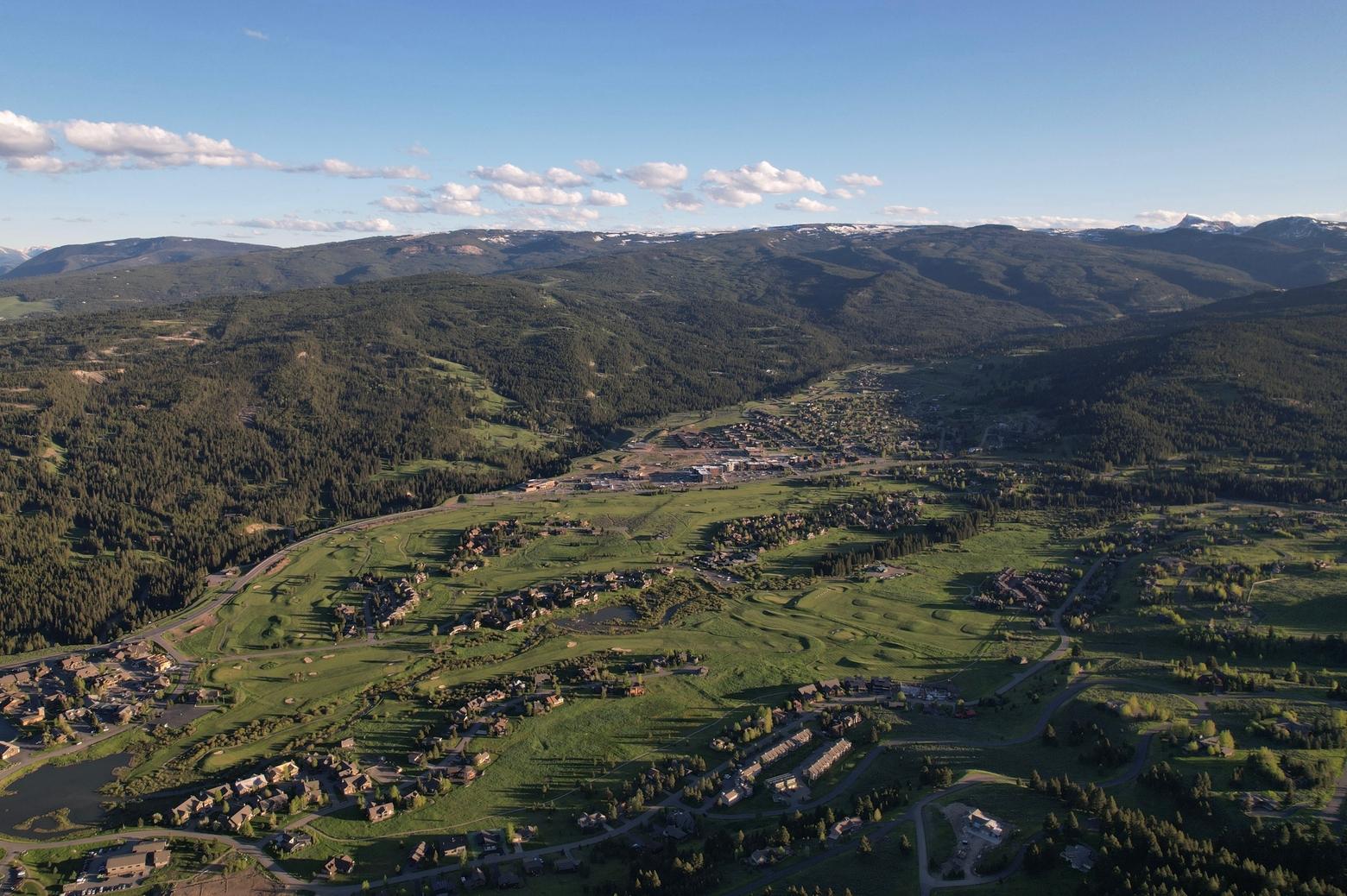 Looking to the southwest, Big Sky is nestled in an alpine valley between the Lee Metcalf Wilderness and two national forests. Photo by Chris Kamman