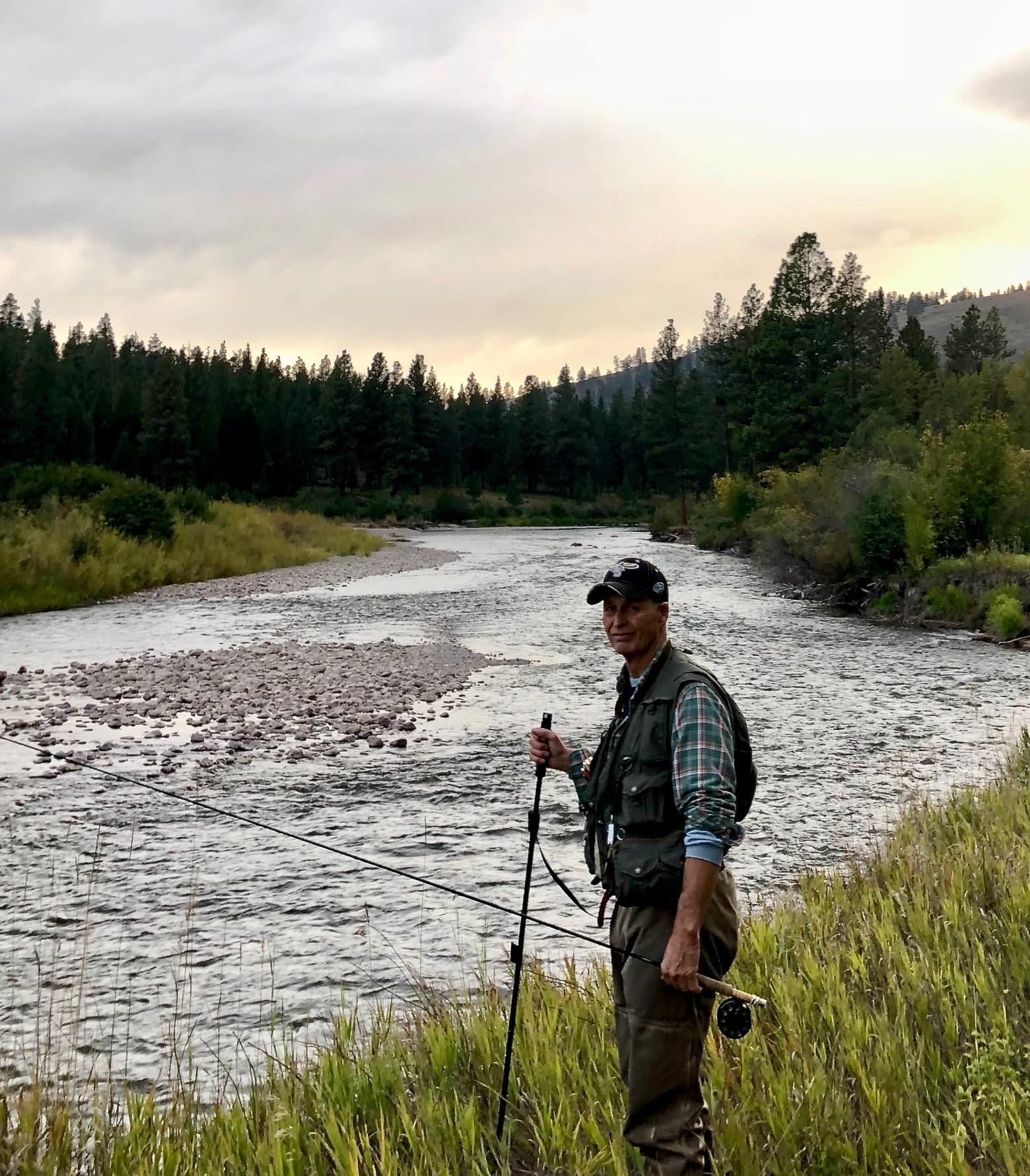 Maclean, in his element, fishing the home waters in Montana. Photo courtesy John N. Maclean