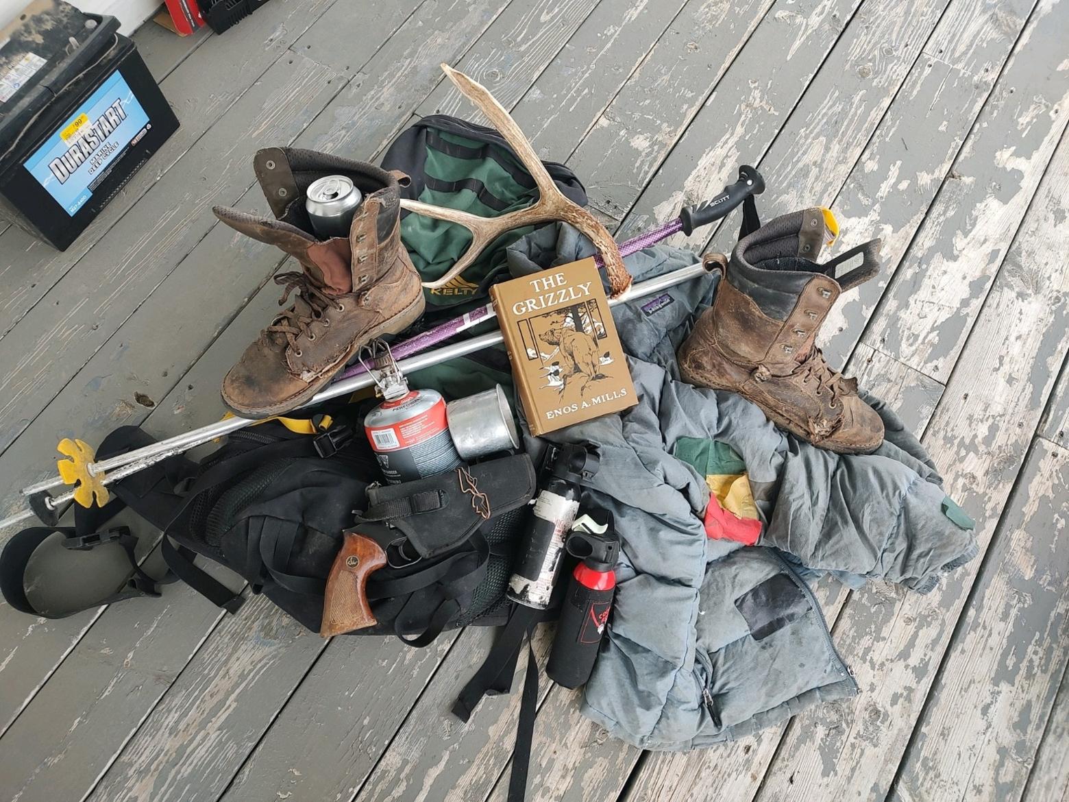A backcountry hiker's gear. Photo courtesy Keegan David