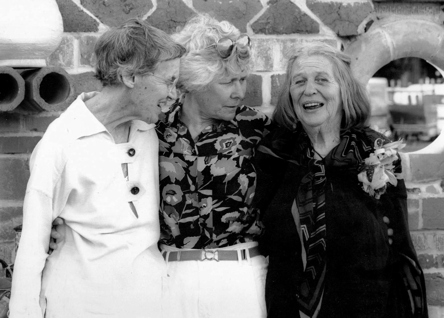 Art friends: Frances Senska, left, Leila Autio and Gennie DeWeese, right, at the Archie Bray Foundation in Helena, Montana, 1993.
