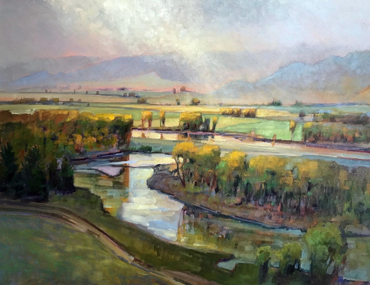 A portrayal of the Yellowstone River wending through Paradise Valley and Park County, Montana by the great contemporary painter Robert Spanning. Imagine this scene if the landscape was coated in sprawl. Some say you can't stop change or "progress," but does it also apply to developers who have no respect for a priceless view like this? To see more of Spanning's work, go to robertspannring.com