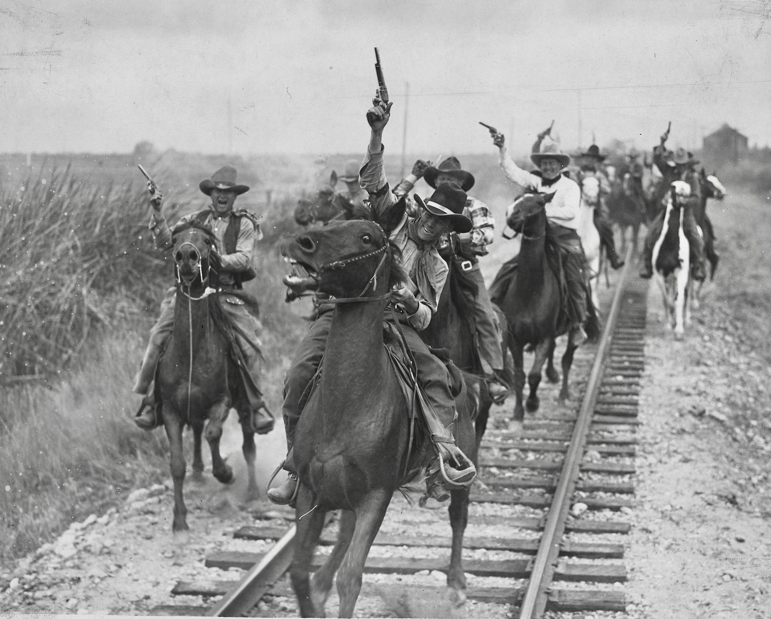 Old western films depict a version of the Wild West full of gun-slinging desperados, sheriffs brimming with bravado and a part of the country full of intrigue, action and standoffs in old corrals. It's altered our reality, and plays a key and disturbing role in our national psyche. Public domain image