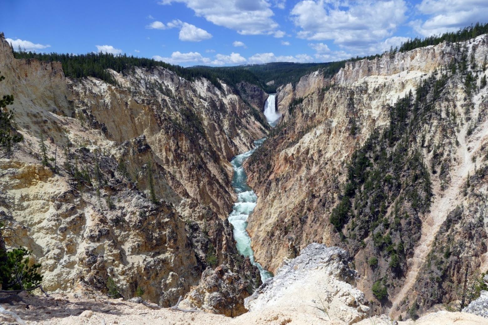 The Lower Falls of the Yellowstone River. In the early 1980s the park saw around 2.5 million visitors per year. Visitation has since nearly doubled. Photo by Diane Renkin/NPS