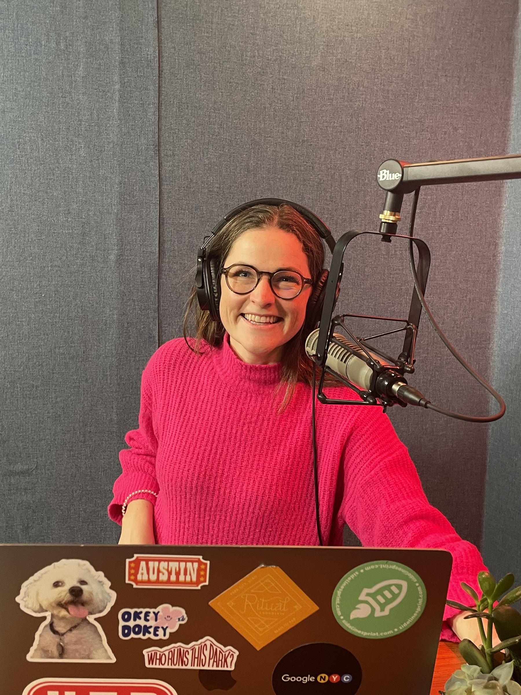 Pellman in her studio, where she's the one asking questions. "It was fun for me to be on the other side of the interview table," she said. Photo courtesy Maddie Pellman