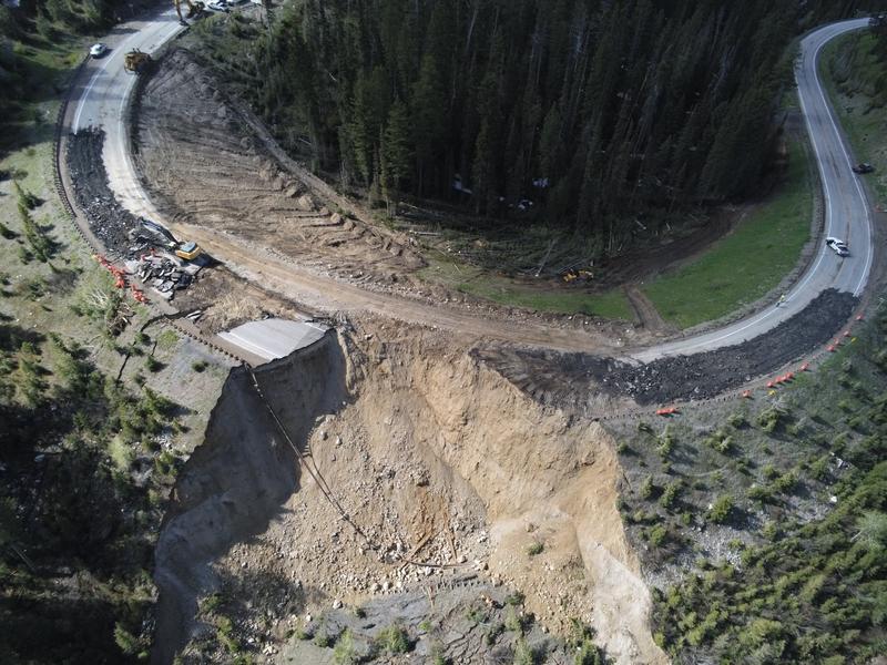 On June 8, a section of Highway 22 over Teton Pass collapsed in a massive landslide