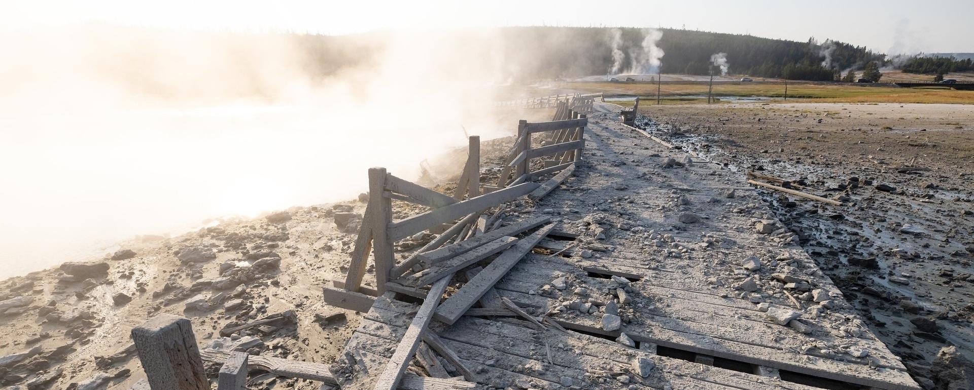 Remains of the day following the July 23 hydrothermal explosion in Yellowstone