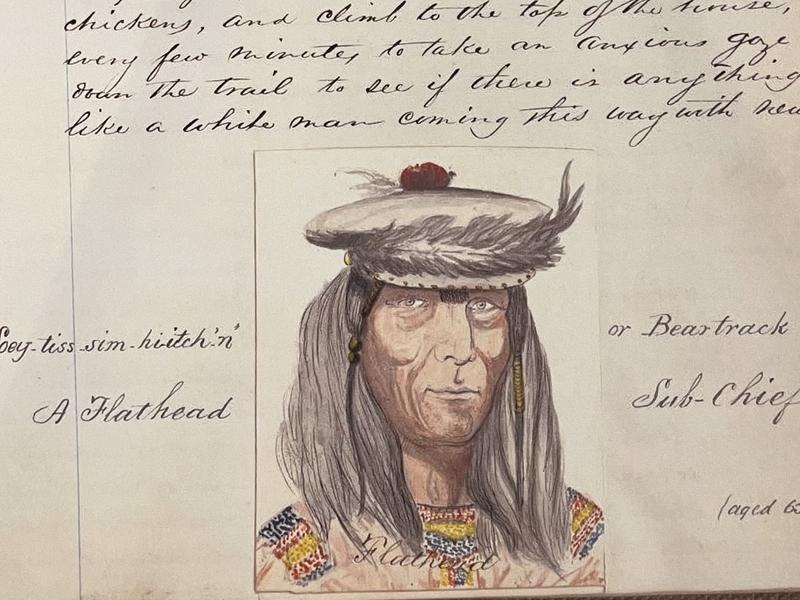 Portrait of Grizzly Bear Tracks, Salish leader, by Thomas Adams