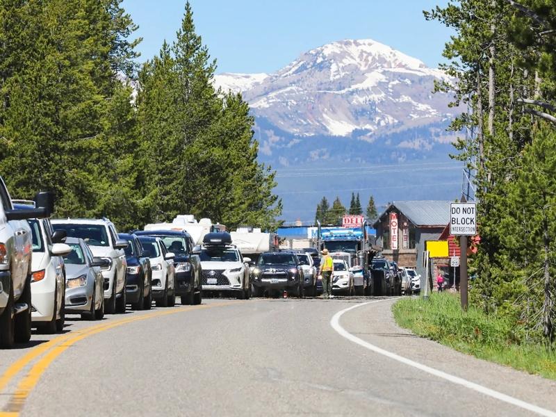 Even with multiple entry points to Yellowstone, you can still hit bumper-to-bumper traffic