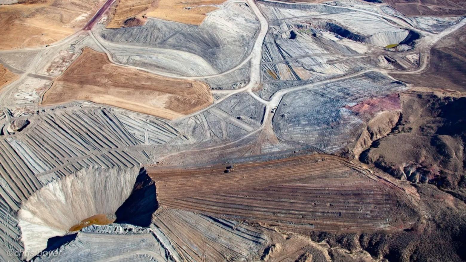 The Spring Creek Mine has a permitted mining capacity of 36 million tons of coal per year. In 2023, the mine produced more than 12 million tons of coal, making it the eighth-largest coal mine in the U.S. It was photographed here in 2010. Photo by Chris Boyer/Kestrel Aerial Services. May not be republished without permission.