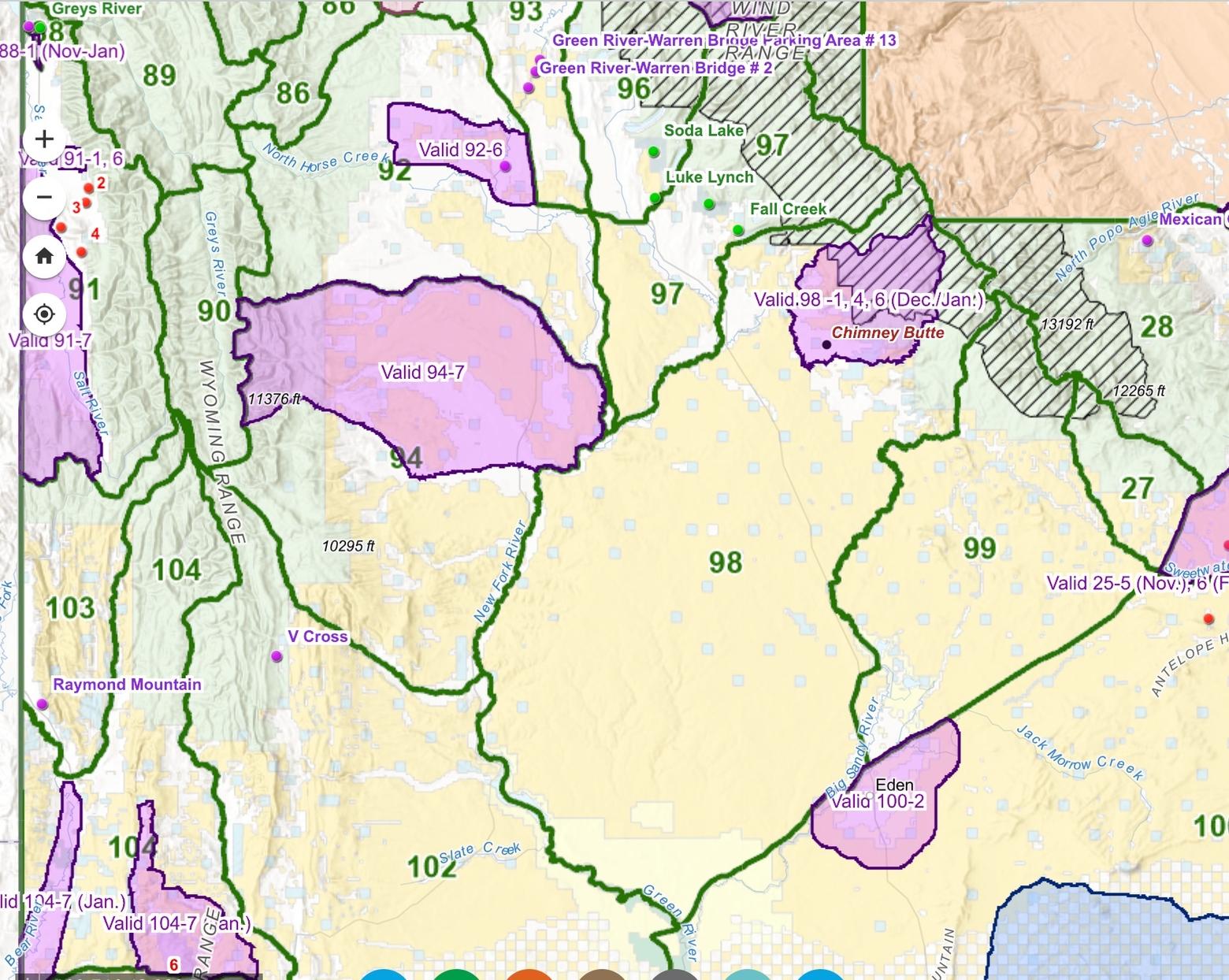 The elk was discovered in hunt area 98, where two other elk have tested positive for CWD in the last four years. It was the first positive case in a Wyoming feedground. Map courtesy Wyoming Game and Fish