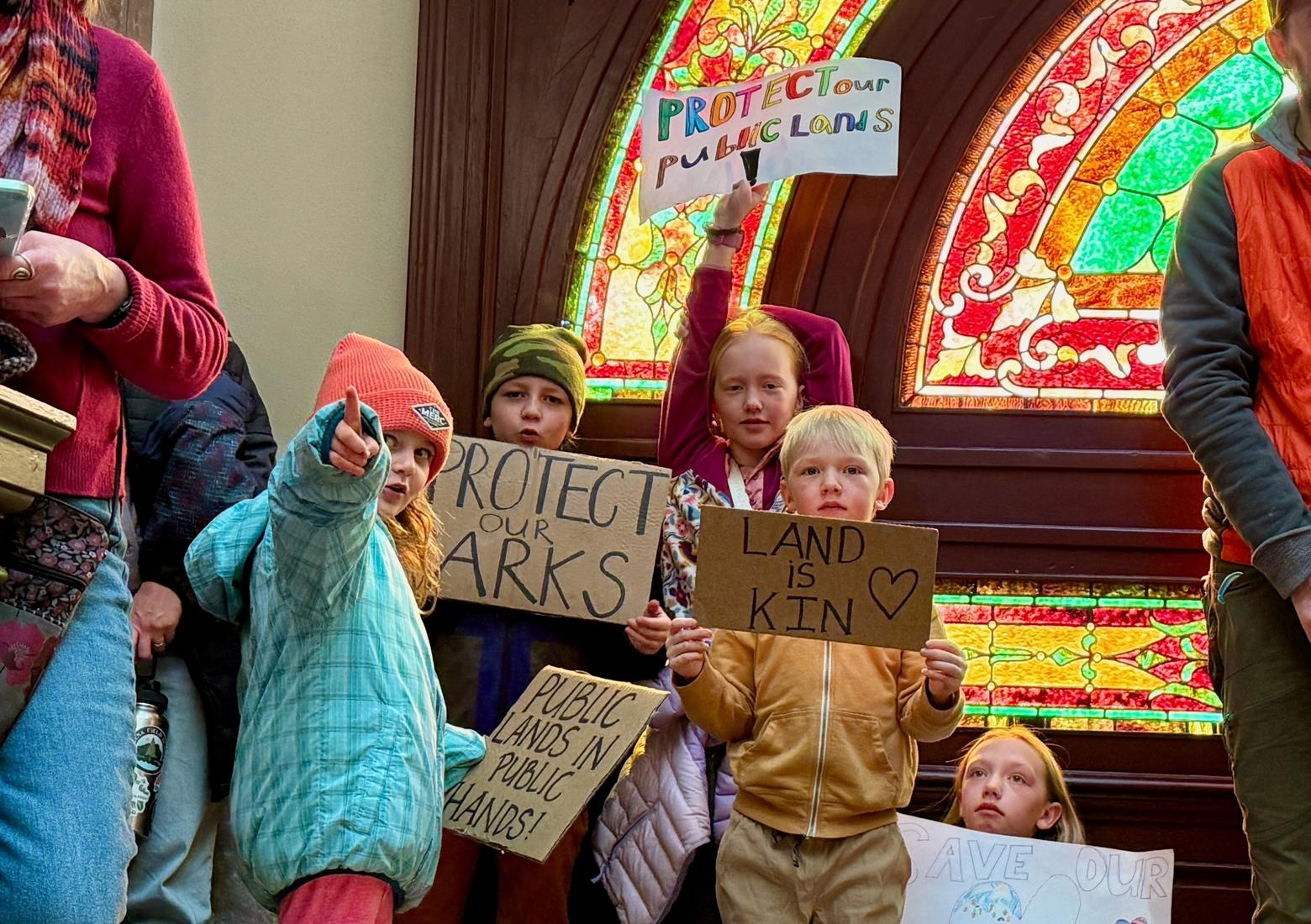 The future: Young public lands advocates showed up at the Rally for Public Lands in Helena. Photo by Amanda Eggert/MTFP