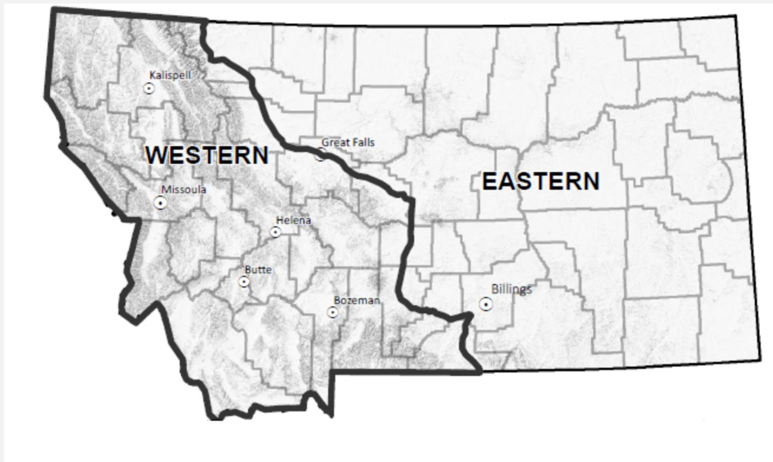  Landowners receive a one-time payment based on a per-acre rate for the entire term of the lease, according to FWP. Rates are averaged separately for the eastern and western portions of Montana. Map courtesy FWP